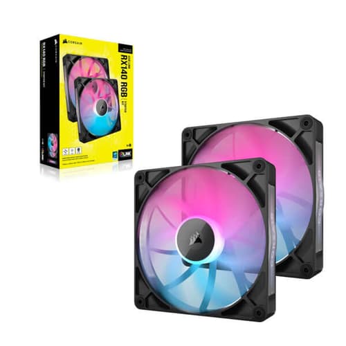 Corsair iCUE Link RX140 RGB 140mm PWM Black Cabinet Fan (Dual Pack)